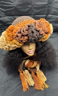 Image 2 of Brownie Ruffle Hat & Scarf Set 
