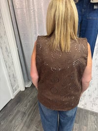 Image 4 of Indigo - Suede Miliraty Brodarie Anglaise Waistcoat
