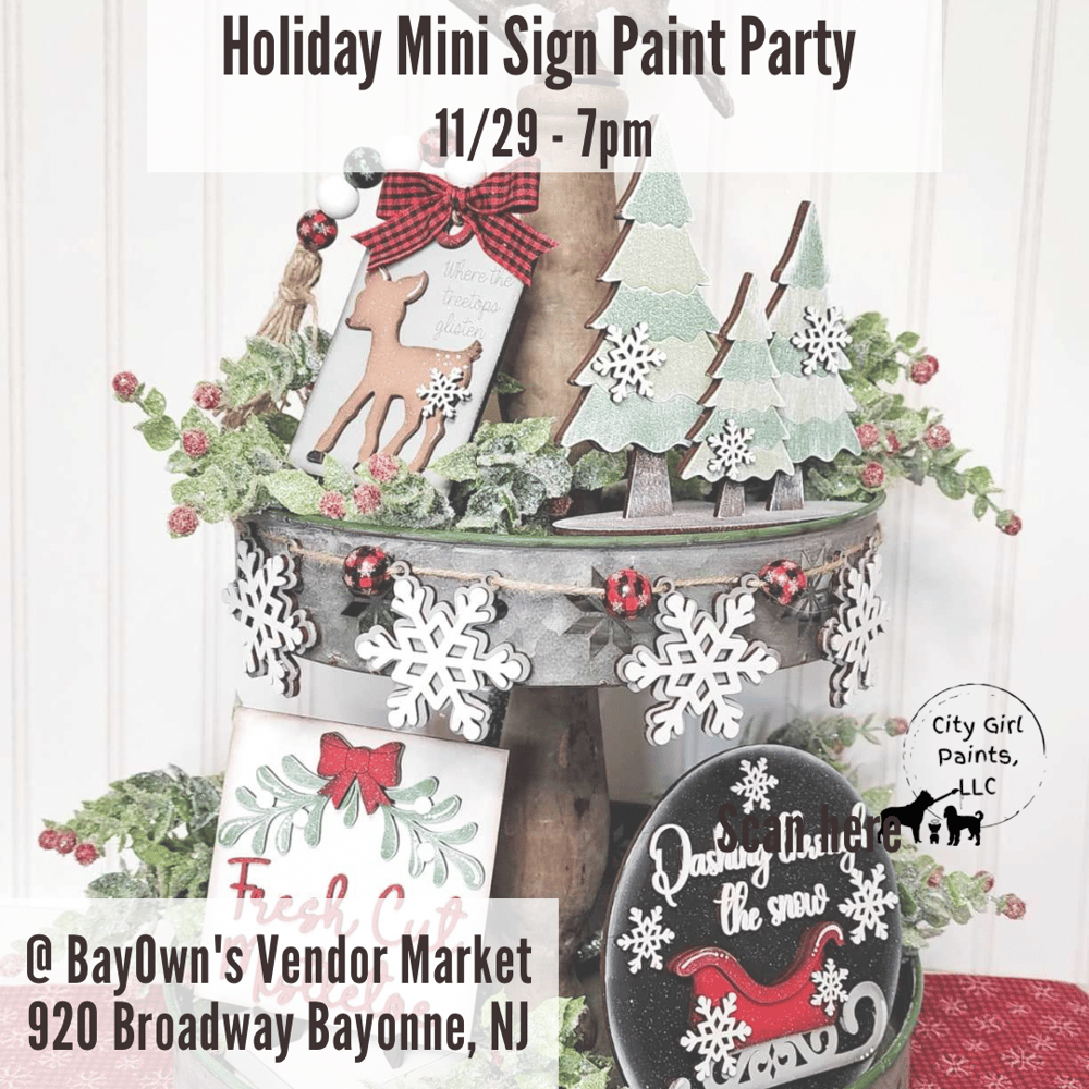 Holiday Mini Signs/Ornaments Paint night
