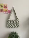 Sage Green and White Crochet Bag 2