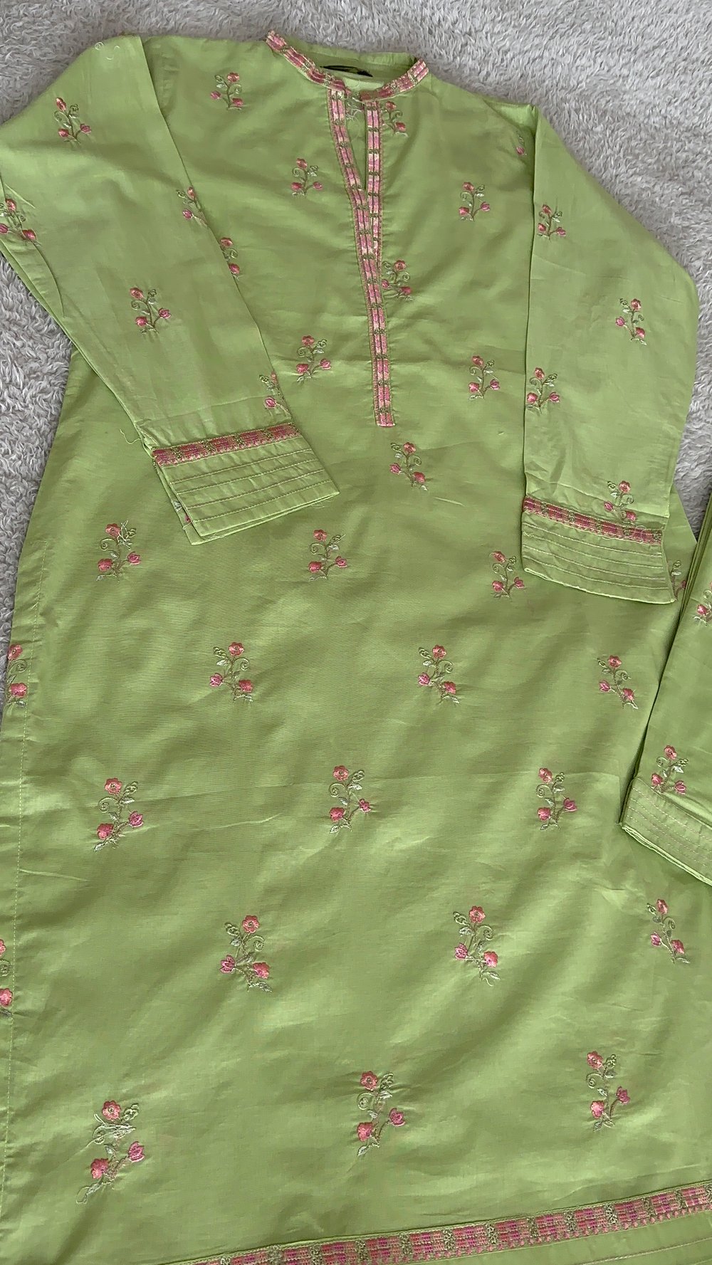 Lime pink floral