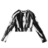 Image 1 of Skelloween Recycled Long-Sleeve Crop Top