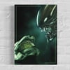 Master Chief vs Alien A3 300gsm Giclée Art Print