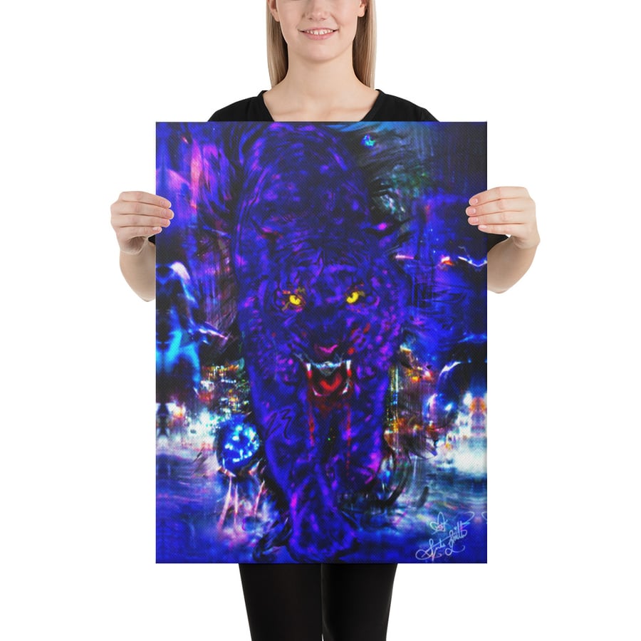 Image of "Vampire Tiger" 18x24 Canvas