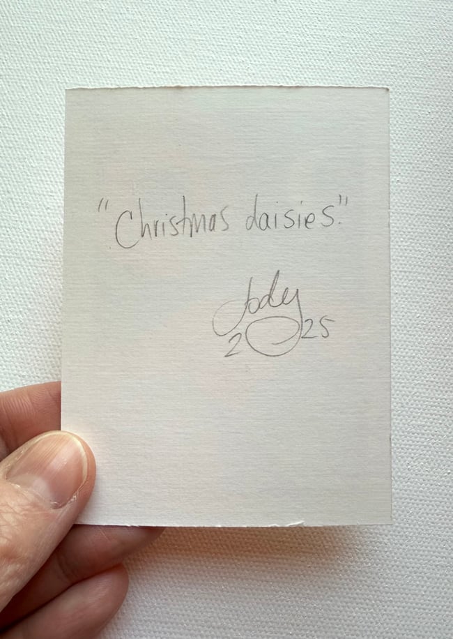 Christmas daisies. Original mini painting.