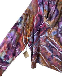 Image 4 of *IRREGULAR* 2XL Ladies French Terry Bamboo Blend Hoodie in Bold Geode Ice Dye