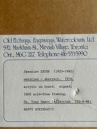 Image 4 of Mid Century Abstract Acrylic Drawing on Board