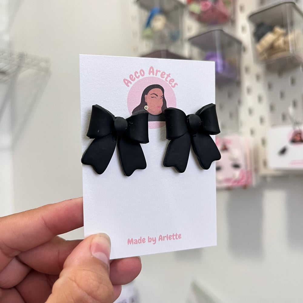 Image of Black Bow Stud (large)