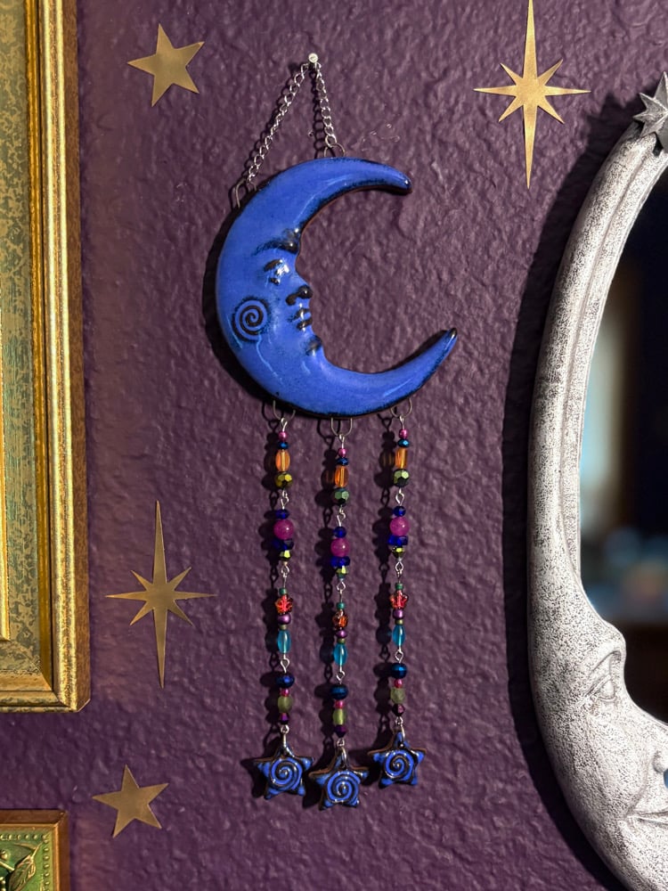 Image of Beaded Moon Wall Hanging #3