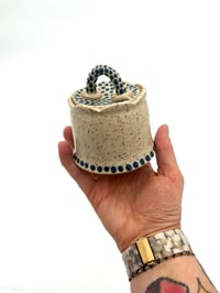 Image 2 of blue dot jar 
