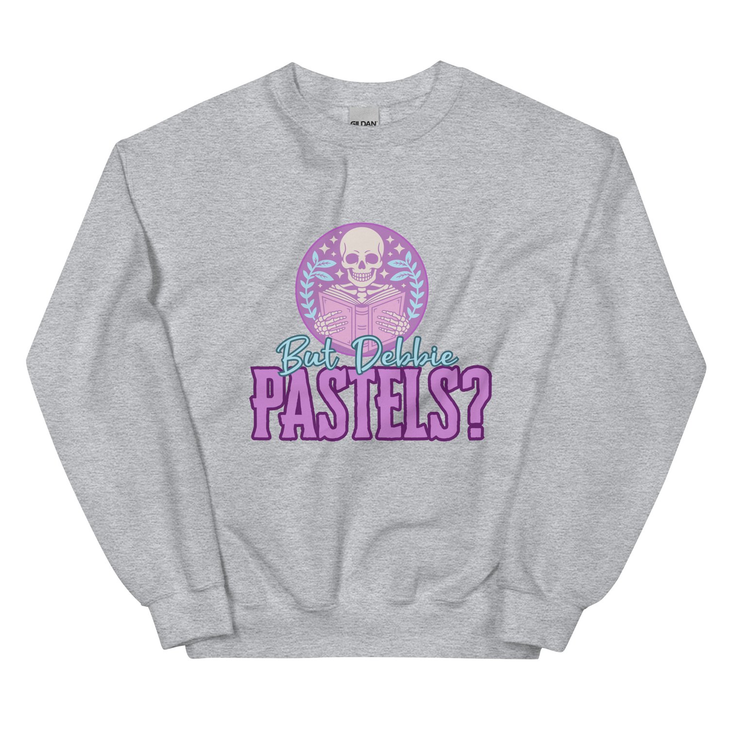 Image of Pastels skeleton reading Unisex Sweatshirt