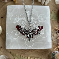 Image 3 of Red Death Moth Steel Necklace