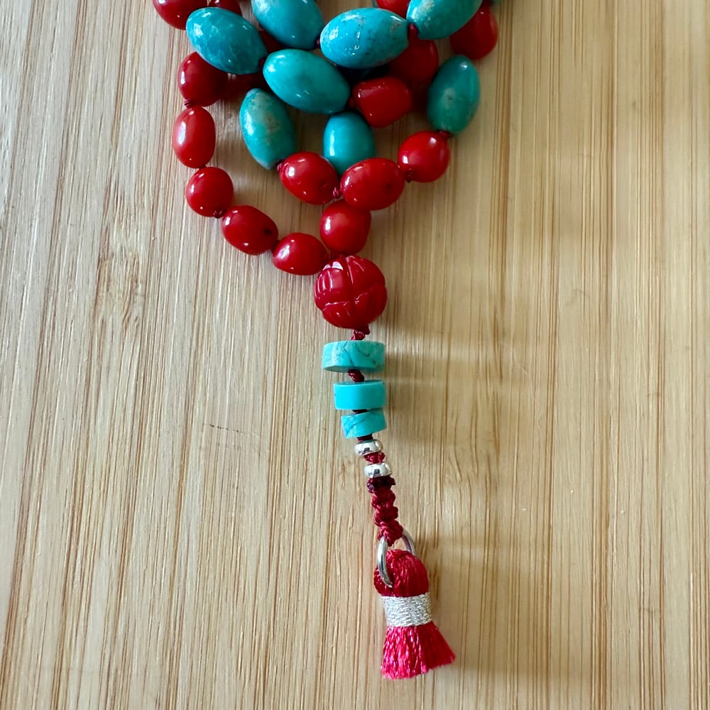 Image of Turquoise & Coral Talisman Necklace