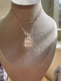 Image 4 of Silver Dentric Agate Rectangle Crystal Necklace