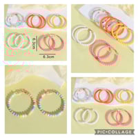 Image 3 of Set of 5  Beaded Hoop Earrings