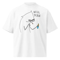 Image 3 of hell yeah Unisex organic oversized high neck t-shirt 