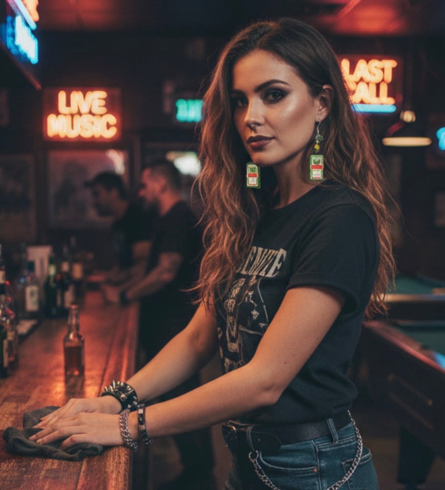 Image of Whiskey mini bottle dangle earrings Jameson, Jack, Jagermeister, etc