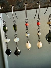 Image 8 of green tourmaline and opal earrings