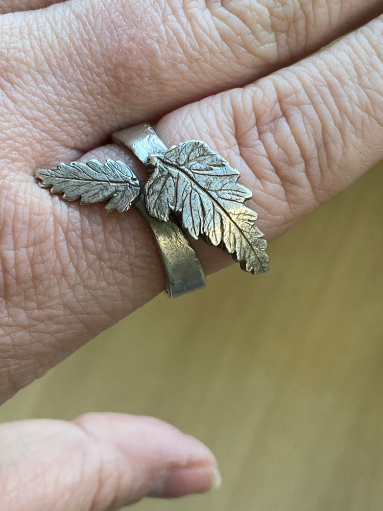 Image of The Leaf Wrap Ring Silver Clay Workshop