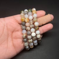 Image 2 of Bamboo Leaf Agate Bracelet (8MM)