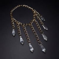 Image 1 of ✨ VERY LIMITED EDITION ✨ Chain Necklace With Glass Pendants In Gold Color 