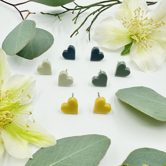 Image of Náušnice Srdíčka 1cm  Pastel 2