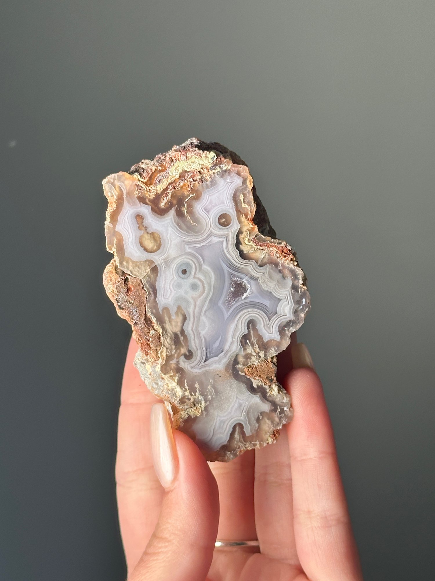 MOSSY ORBICULAR DRUZY LAGUNA AGATE FROM MEXICO