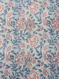 Image 2 of Namaste fabric pivoines (fond bleu) 