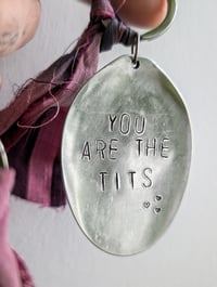 Image 1 of Recycled Spoon and Silk Handmade Keyring 