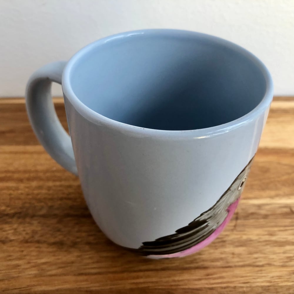 Pink Robin Blue Mug