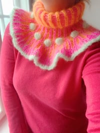 Image 3 of Sofie and Iris Orange, Hot Pink and Mint Mohair and Merino Collar