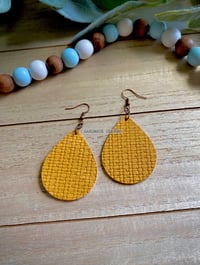 Image 1 of Saffron Basket Weave Teardrop Earrings 