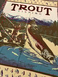 Image 2 of Vintage Trout Fishing Blanket