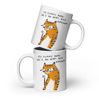 Image 2 of upset with everyone White glossy mug 