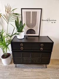Image 5 of Curved sideboard in Black with Walnut Drawers by Nathan