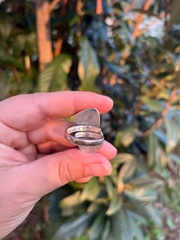 Image 3 of Sterling Silver & White Buffalo Adjustable Ring