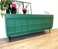 Image 9 of Mid century modern McIntosh green SIDEBOARD / LONG TV CABINET / DRINKS CABINET