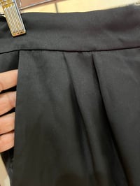 Image 2 of H & M black satin shorts with pockets 