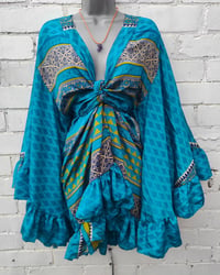 Image 3 of Amara wrap dress -turquoise 