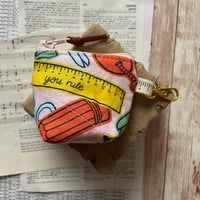 Image 1 of "Back to School" Super Mini Quilted Zipper Bag
