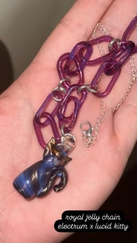 Image 3 of Crystal June Kitty Chain Necklace (Royal Jelly + Lucid + Electrum)