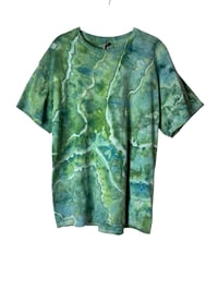 Image 2 of L Adult Cotton Tee in Verdant Geode Ice Dye