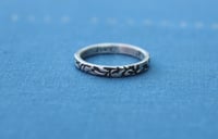 Image 7 of 3mm Sterling Silver Band With Engraved Vines