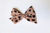 Brown Dalmation Schoolgirl Bow