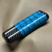 Image 1 of Alligator and Carbon Fiber Cigar Case - Double Finger