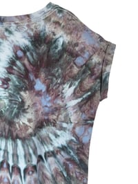 Image 7 of M 100% Cotton Short T-Shirt Dress with Pockets in Stormy Sky Spiral Ice Dye