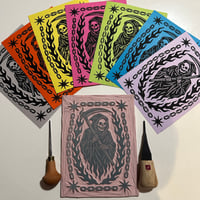 Image 1 of Grim Reaper Linocut Prints