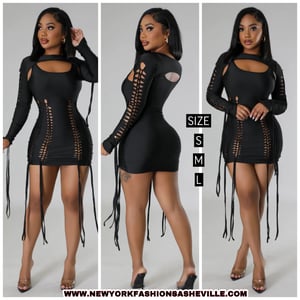 BRAIDED LS COVER-UP & MINI DRESS