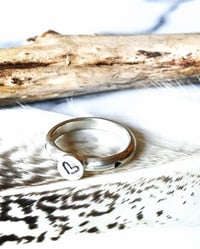 Image 1 of Handmade Sterling Silver Love Heart Stacking Ring 925