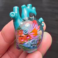 Image 3 of XLARGE "MY HEART BELONGS TO THE SEA" ANATOMICALLY CORRECT HEART PENDANT 33